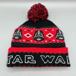 Star Wars Darth Vader Pom Knit Beanie Youth O/S Winter Hat